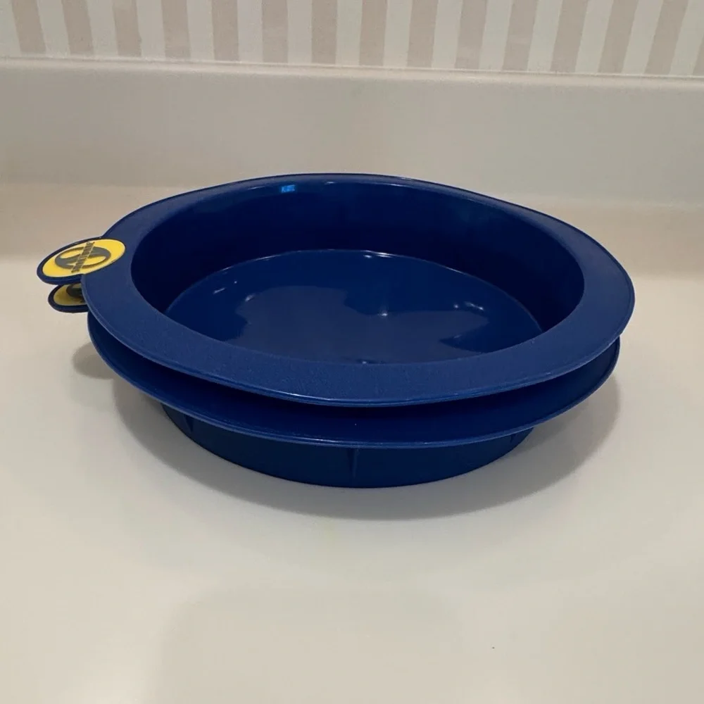 Smartware Silicone Set Of Two Round Blue Cake Pan
